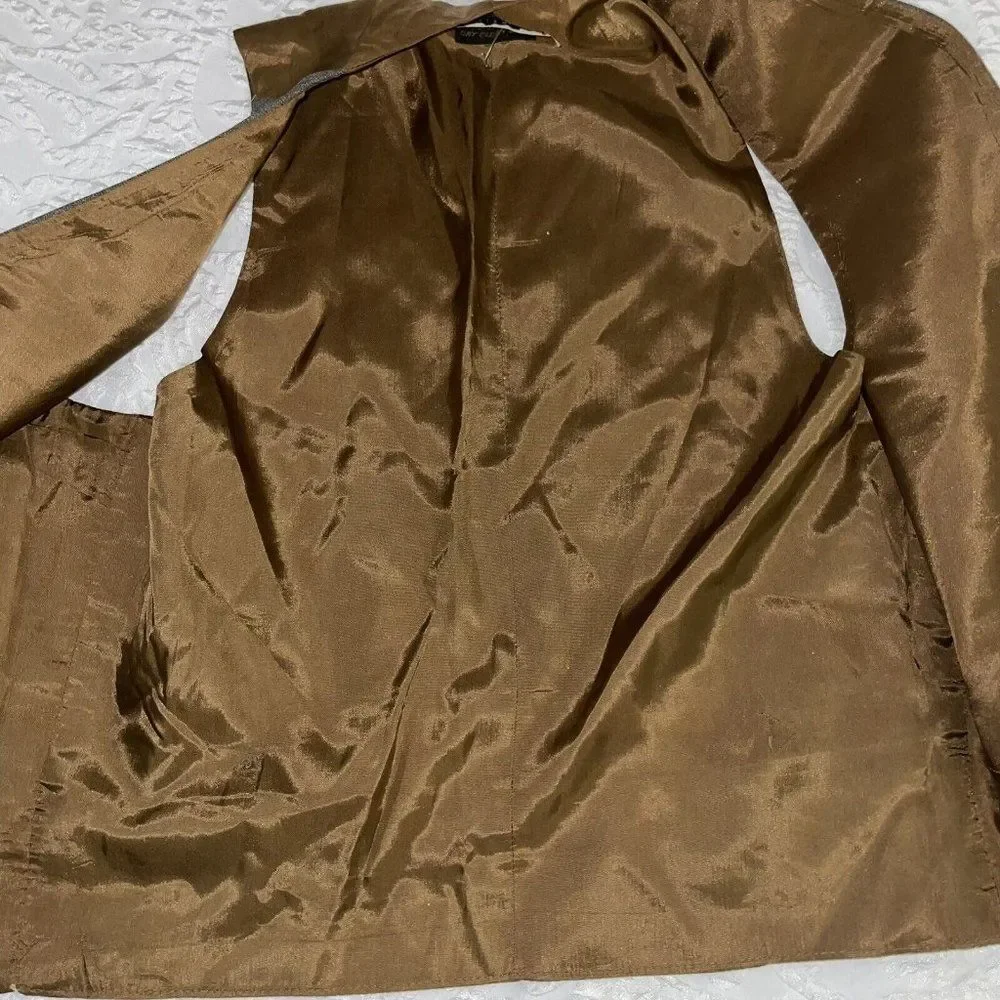 LEVIS Panatela Sportswear Vintage Vest‎ Brown Wool Front Medium Gold Buttons